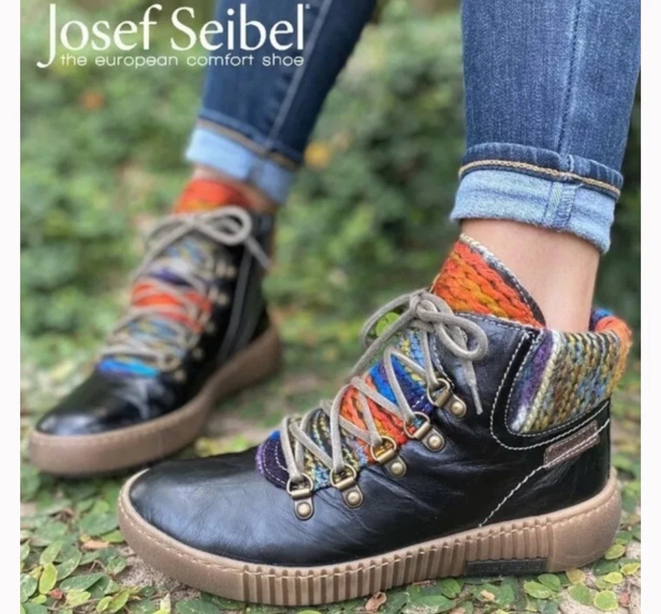 Josef Seibel Mujer Steffi 53 Cuero Impermeable Botas con Cordones EU36 US 5-5.5 Foto 3 de 4