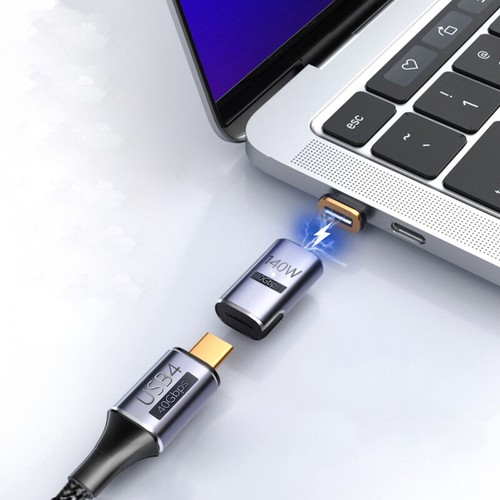 140W Magnetic USB C Adapter 1PCS,Straight USB C Magnetic Connector 40Gbps - Photo 2 sur 11