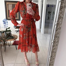 Tommy Hilfiger Floral Midi Dress - Elegant Style Size 8