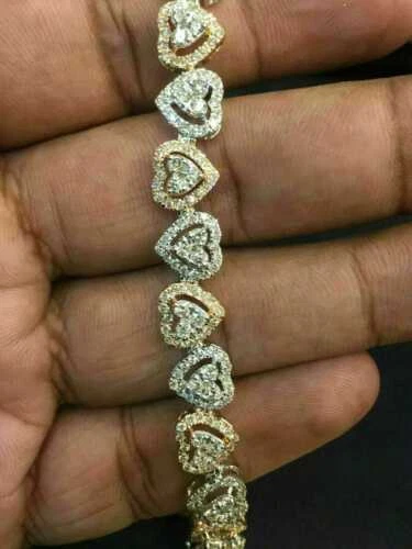 VALENTINO Bracciale Tennis Cuore 8Ct Diamanti Creati in Laboratorio Donna Finitura Oro 14K Bicolore