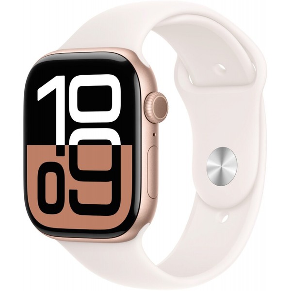 Apple Watch Series 10 Sportarmband M/L 46Mm Aluminium Gps RoséGold/Blassrosa Neu-image