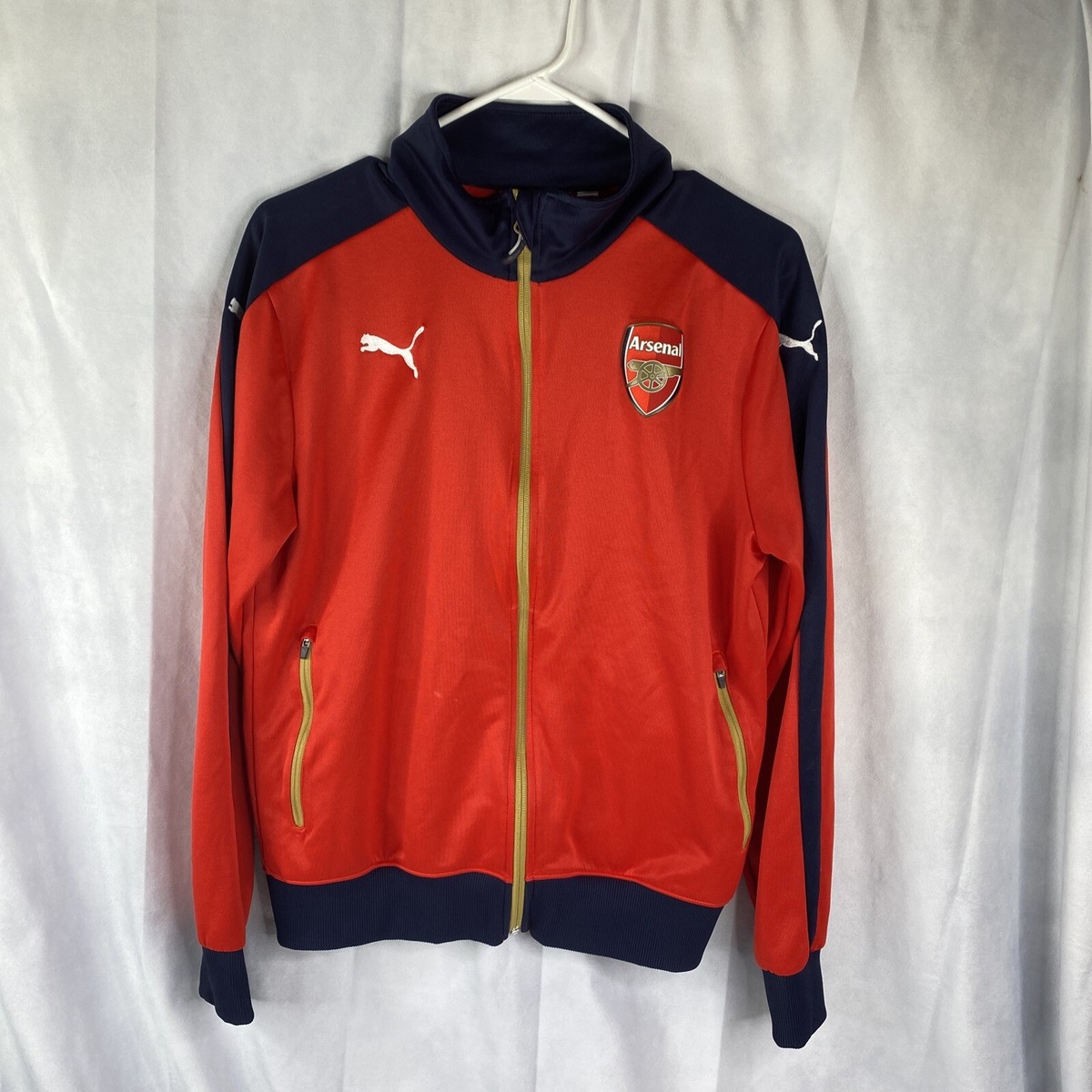 Arsenal Puma Track Jacket Mens Medium Full Zip Red Premier Arsenal Puma Track Jacket Mens Medium Full Zip Red Premier