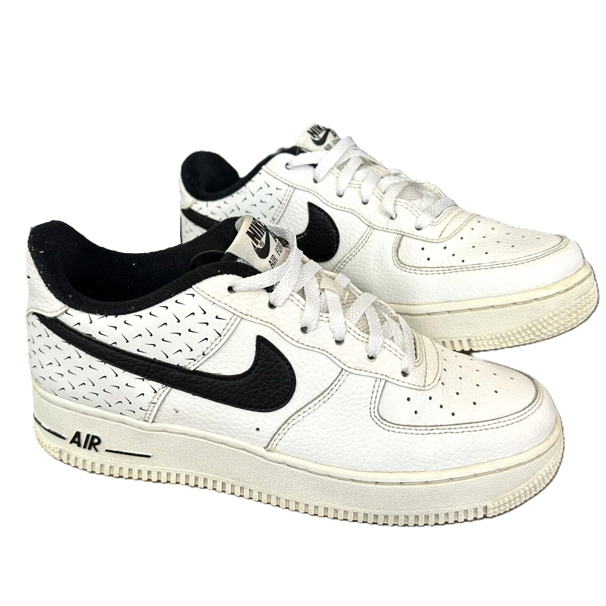 Nike Air Force 07 GS Swooshfetti Women Youth White Black AF1  Shoes
