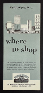 1960 Where To Shop Washington DC VTG Travel Brochure Visitors Bureau Shopping