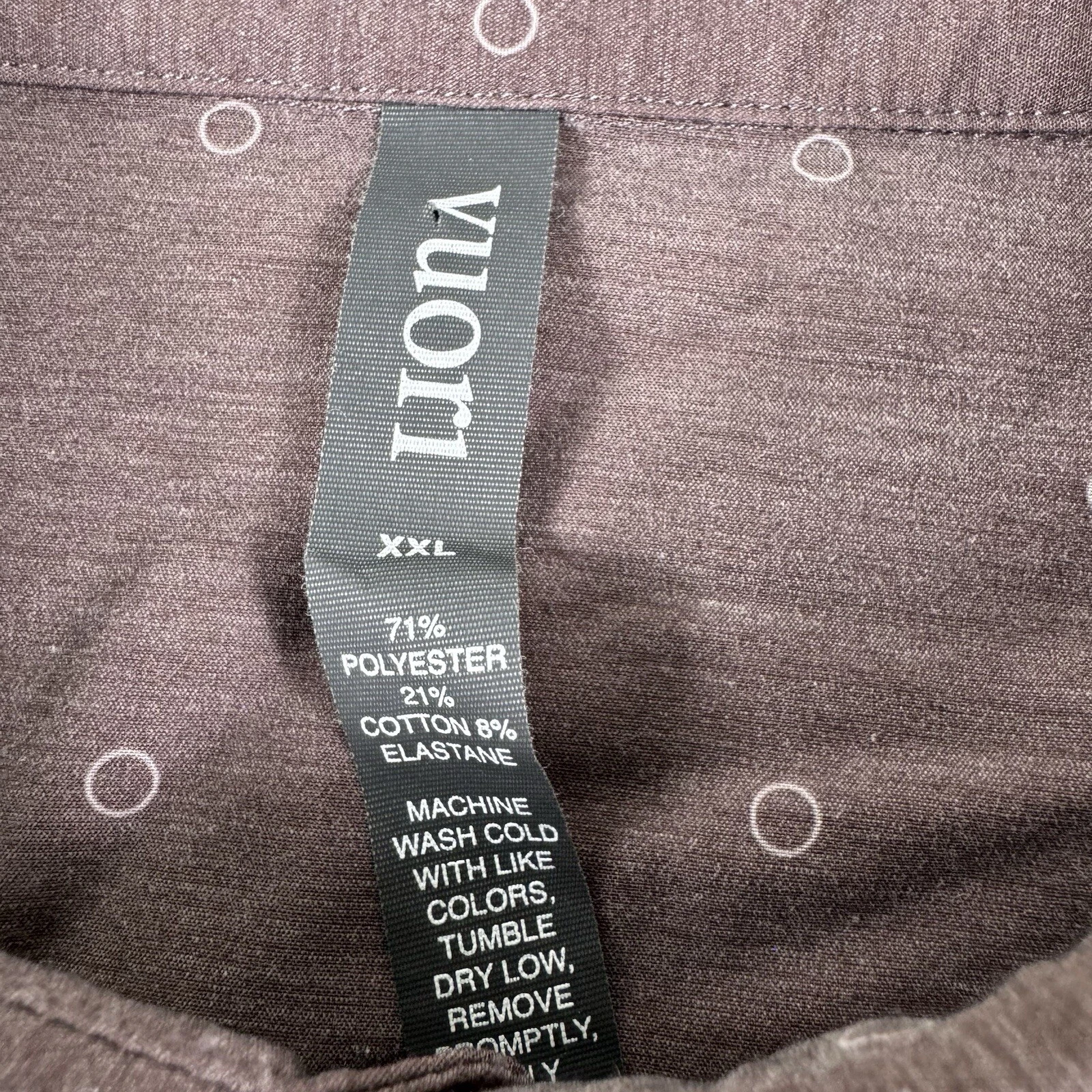 vuori brown bridge button down geometric circles v184 shirt