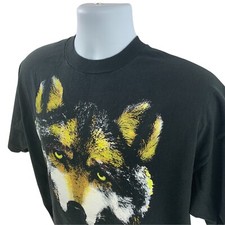 Vtg Jerzees Fox Graphic T Shirt, One Size Made in USA, Preshrunk Single Stitch
