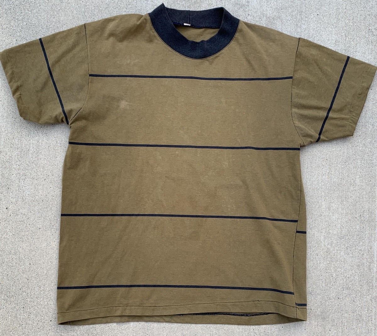 Vintage Striped Tee T Shirt Stripes Fade Single Stitch Size S M | eBay
