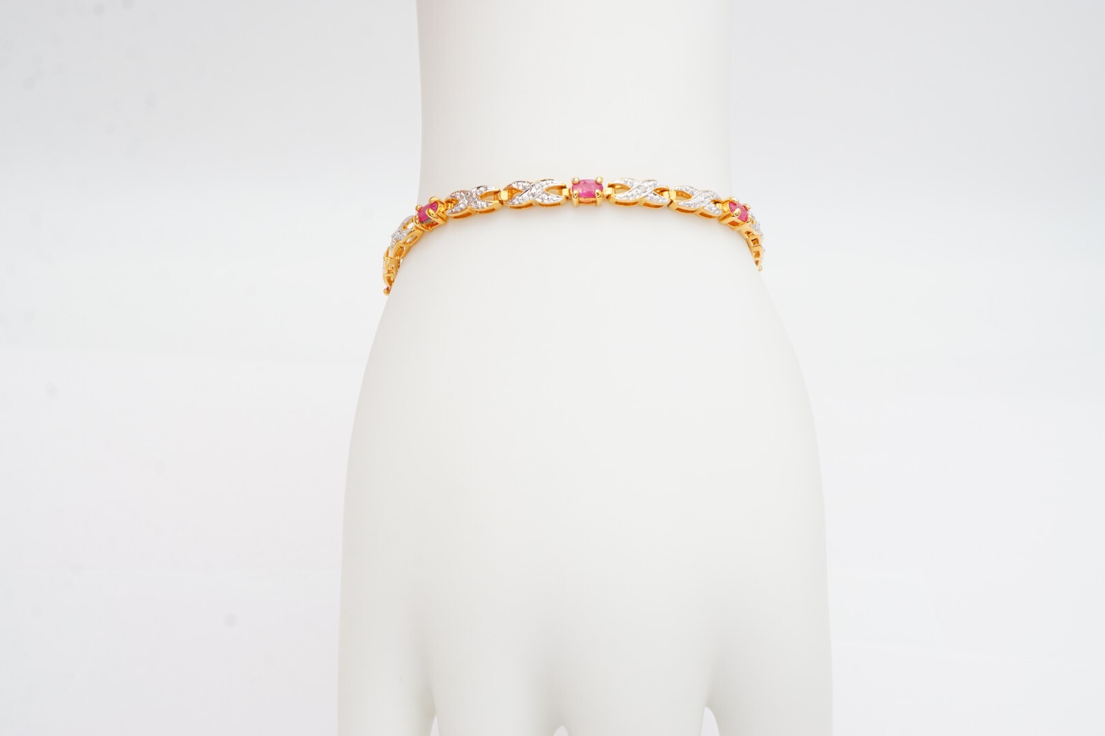 Ross Simons Ruby Diamond Bracelet Gold Plated Ste… - image 9