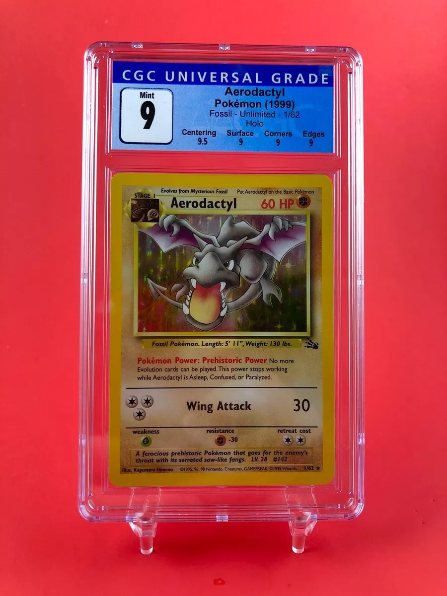 Aerodactyl 1999 Pokemon Fossil 1st Edition #1 Holo Pre-Release (PSA 9)