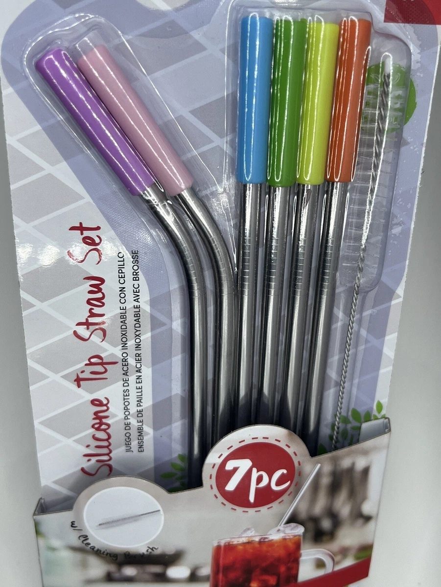 Hydrosteel Stainless Steel Silicone Tip Straw Set