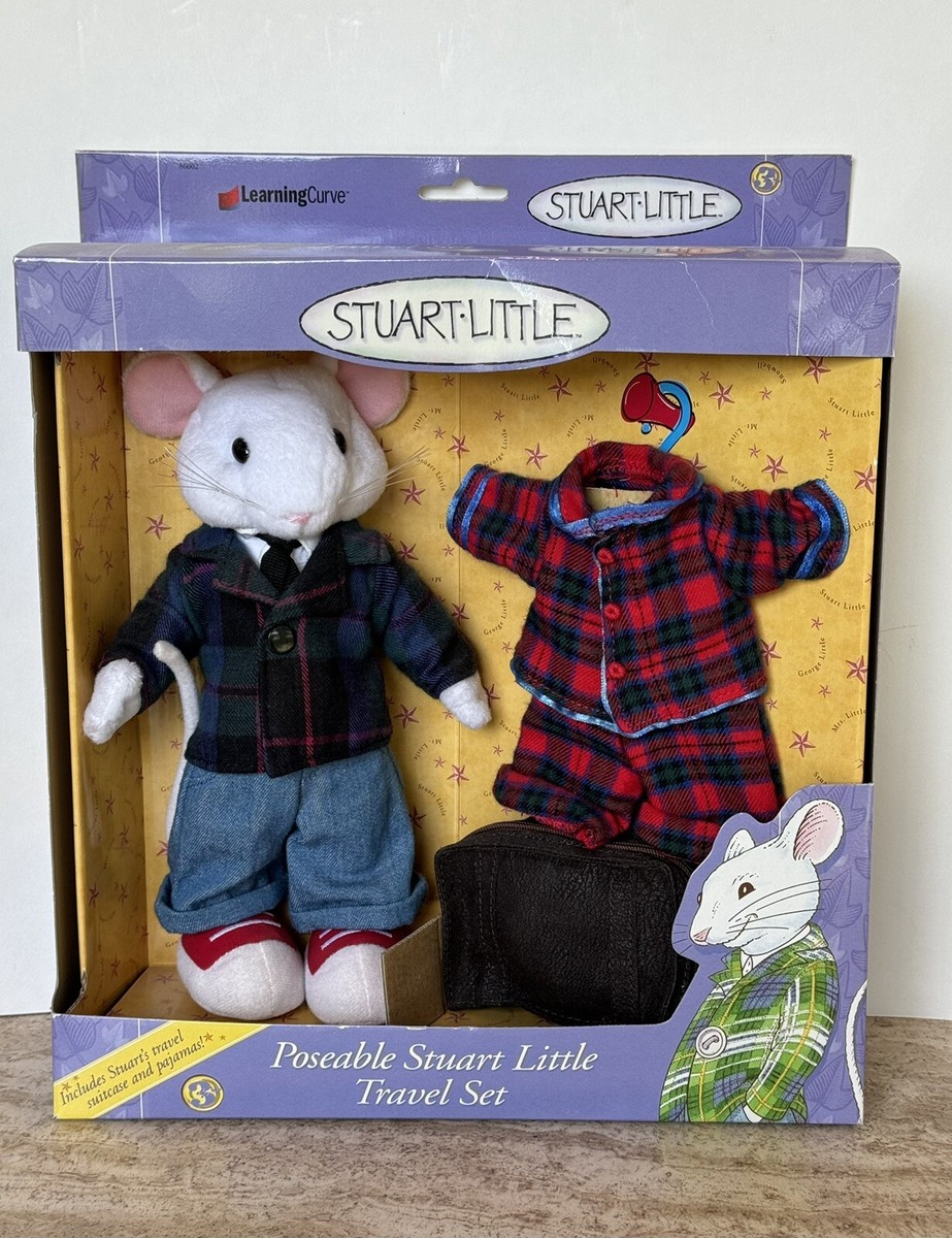 Stuart Little Travel Set Plush Doll Poseable Pajamas Suitcase NEW