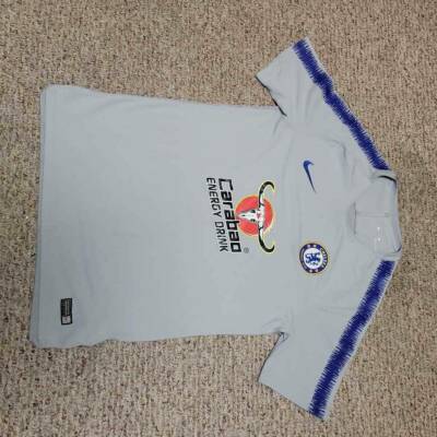 Chelsea Soccer Club Carabao Energy Drink Mens Nike Authentic Jersey Gray M