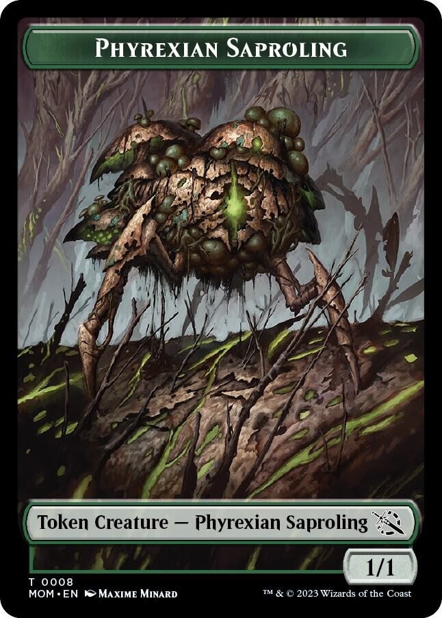 Phyrexian Saproling & Treasure Token - March of the Machine MTG