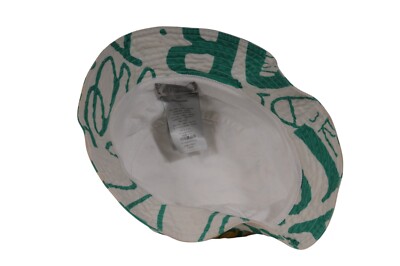 Dior SHAWN Stussy Bucket Hat Size Large White Green Yellow Cotton