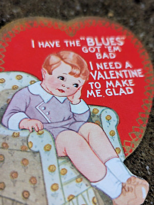 Vintage I Need A Valentine 1940er gebrauchte amerikanische Grußkarte (EB8972)