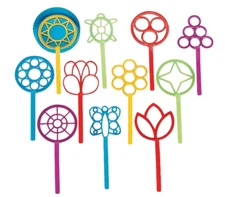Super Fun Bubble Wand Assortment (1 Dozen) Summer Fun, Children's Bubble Supplie