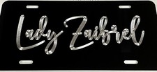 Engraved Custom Personalized Your Name Diamond Etched License Plate Car Tag