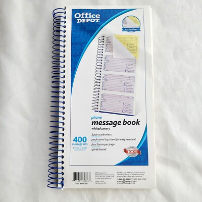 Office Depot Phone Message Book 400 sets carbonless duplicate perforated forms