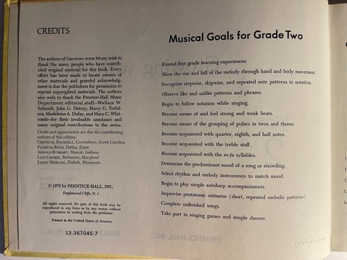 Growing With Music - Teachers Edition Vol. 2 1970 Harry R. Wilson Prentice Hall - Picture 2 of 4