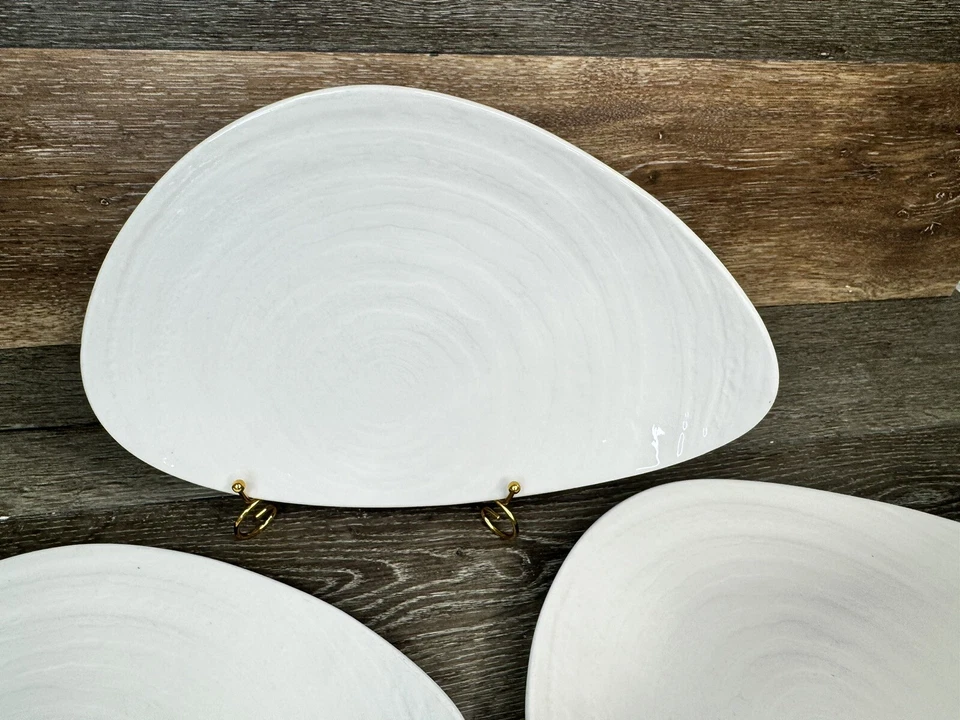 Steelite England 14,75x9,75” blanco remolino ovalado plato de cerámica/plato de cena ~ 3 piezas Foto 4 de 4