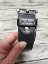 Buffway Mens Black Leather Belt - Men's Size 38