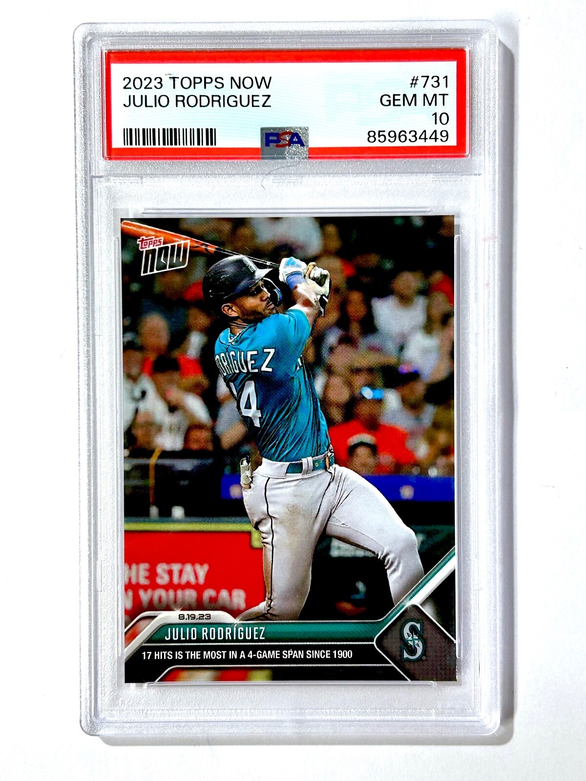 2023 Topps Now JULIO RODRIGUEZ #731 - PSA-10 Seattle MARINERS