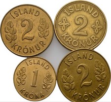 Island Kronus 4 St&uuml;ck Iceland Original M&uuml;nze #CAQ179