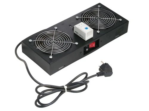 Assmann Lüftereinheit für 19" Gehäuse 2 Lüfter Thermostat (M11 HV2F WT) black