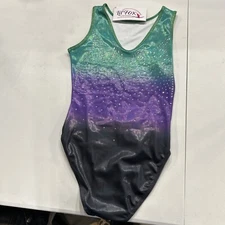 Lil Fox Girls Gymnastics Leotard AME Shiny Foil