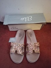 Ella Gold Glittery Sparkly Flip Flops Sandals NEW With Box EU Size 40