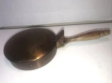 Vintage Metal Copper Colored Silent Butler Ash Pan Crumb Catcher Wooden Handle