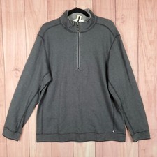 Tommy Bahama Reversible Long Sleeve Quarter Zip Sweater Sz Large Gray