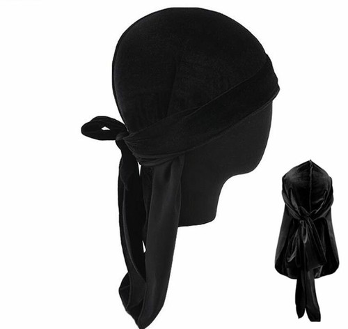 Luxury Velvet Durag Unisex Do Rag Design Dance Hat Silky Wave Dew Cap Head Wrap - Picture 8 of 14