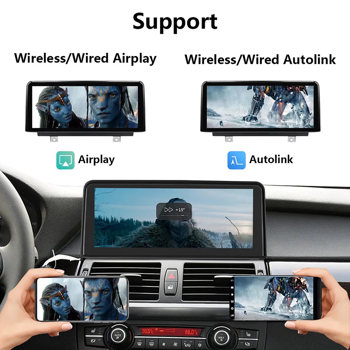 10.25" Android Auto & Apple CarPlay Touchscreen For BMW X5 E70 / X6 E71 (2011-2013 CIC)