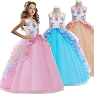 blue unicorn dress Navy and Pink Short Sleeve Unicorn Dress with Heart Tulle – 100 Unicorns