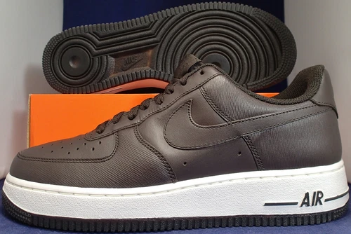 2010 Nike Air Force 1 Low 07 Microstripe Velvet Brown White SZ 9 ( 315122-202 )