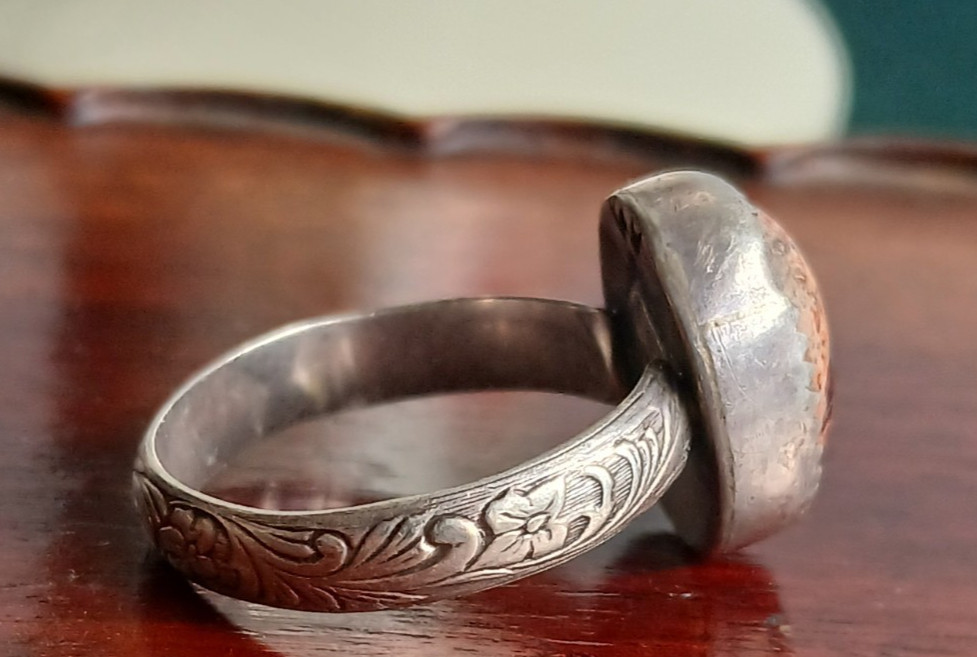 Sterling Artisan Boulder Opal Ring - image 9