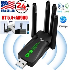 USB WiFi Bluetooth Adapter 900Mbps Dual Band 2.4/5Ghz Wireless Network Receiver