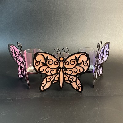 Vtg Partylite Butterfly Friends Spring Votive Candle Holder Center Piece Easter