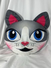 Cat Pillow Head 14 Long Stuffed Animal Grey Cat