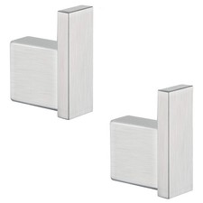 Brushed Nickel Towel Hook for Bathroom Square Modern Wall Mounted Robe Hook C...