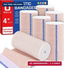 AZEN Premium 6 Pack Elastic Bandage Wrap 4 Inch, Compression Wrap Bandage for Le
