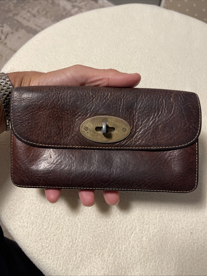 Vintage Mulberry Dark Brown Stunning Leather Clutch Purse Wallet. - Image 2 of 4