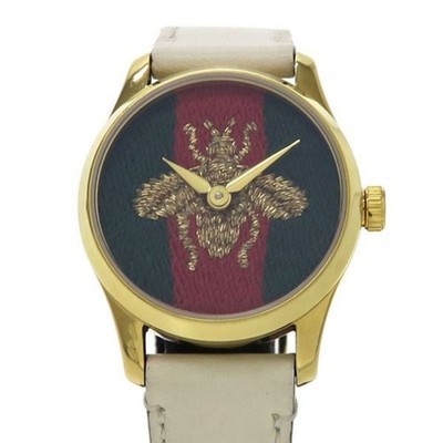 Gucci G-Timeless Damenuhr 26mm Quarz Grün Rot Web aus Japan