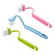 3PCS Curved Toilet Brush Long Handle Bathroom Cleaner Deep Corner Cleaning Tool