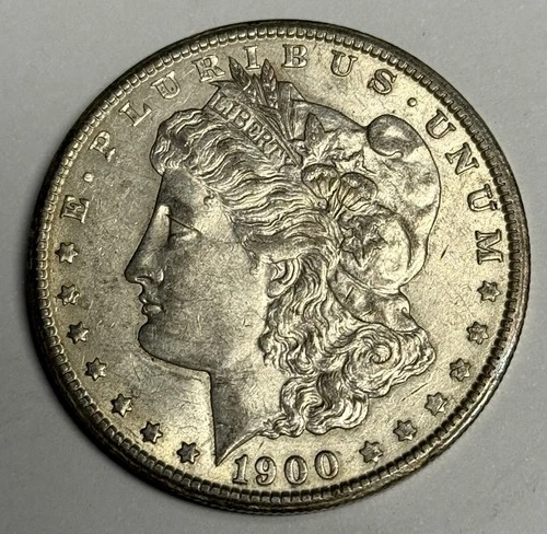 AU 1900-O Morgan Silver Dollar (All Original), U.S. $1 Coin Almost UNC