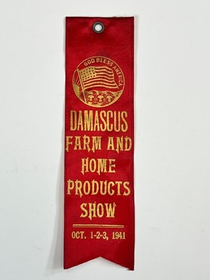 Damascus Wayne County PA Farm Home Products Show Crochet Ribbon 1941 US Flag