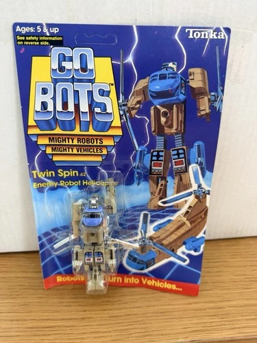 1984 Tonka Gobots Twin Spin 42 Enemy Robot Helicopter Figure Sealed On Card #1