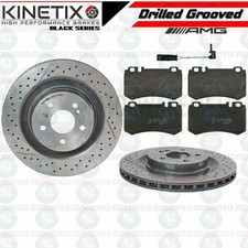 F&uuml;r Mercedes CLK63 AMG Heck Cross Gebohrte Gerillte Bremsscheiben Draht Sensor