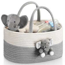 Elephant Diaper Caddy Organizer Elephant Cart Storage for Nursery with Handle...